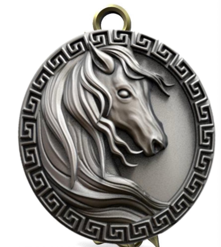 Horse Head Pendant Sterling Silver Handmade