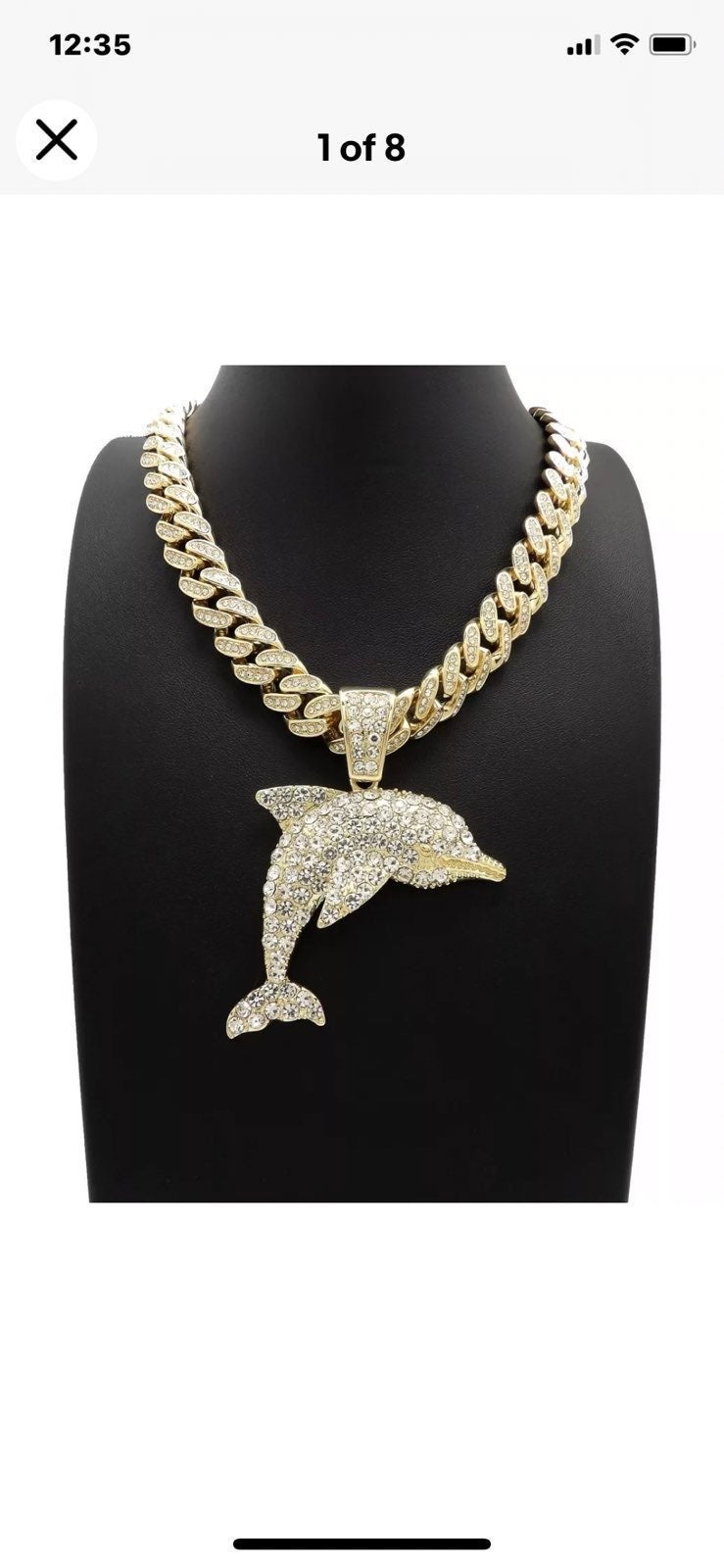 NEW ICED YOUNG DOLPH DOLPHIN PENDANT &12mm20 ICE CUBAN CHAIN
