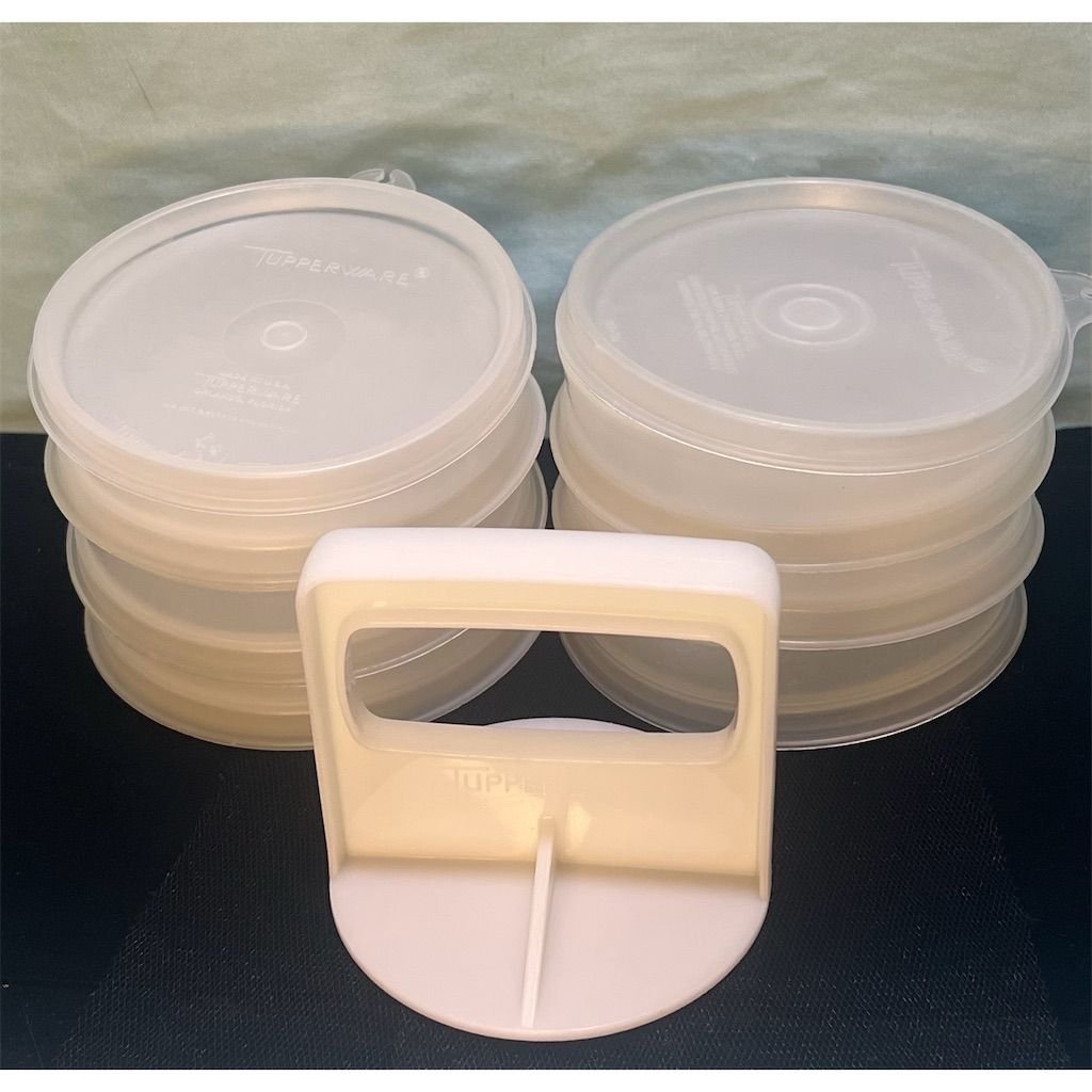 Vintage Tupperware Hamburger Press & Freezer Storage Set