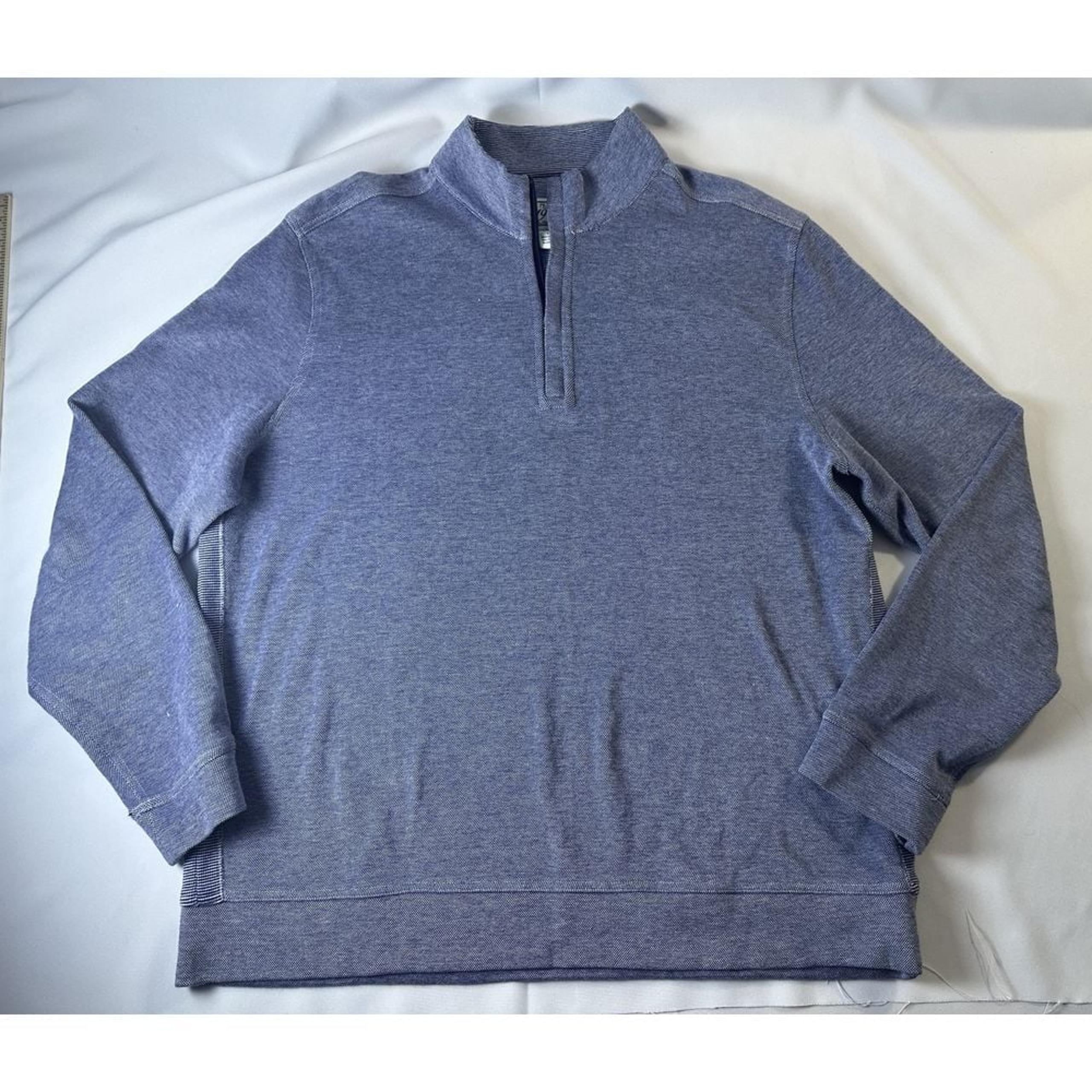 Jos A Bank Quarter Zip Pullover Mens XL Tailored Fit LIGHT Blue Long SLEEVE 1905