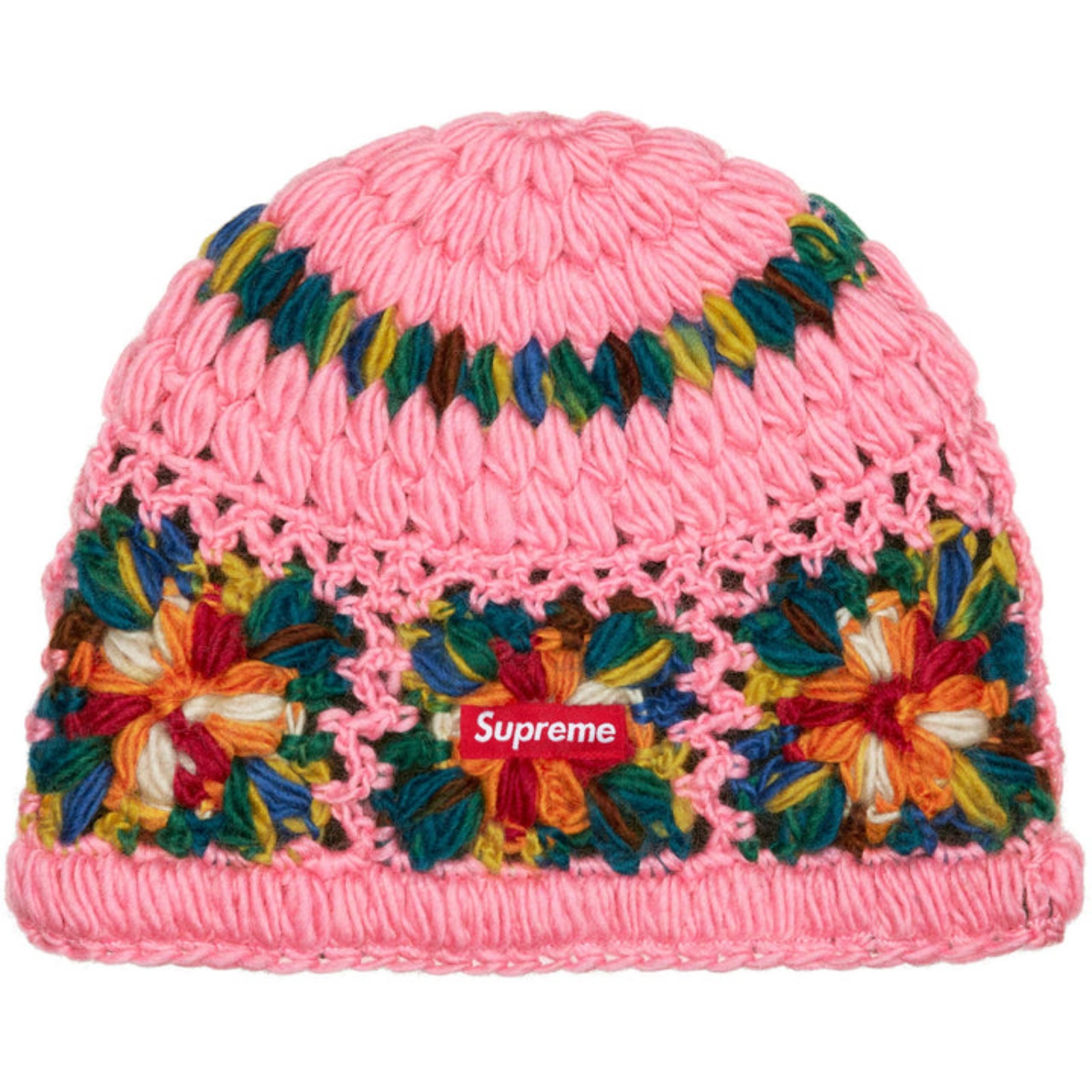 Supreme Crochet Beanie Pink New