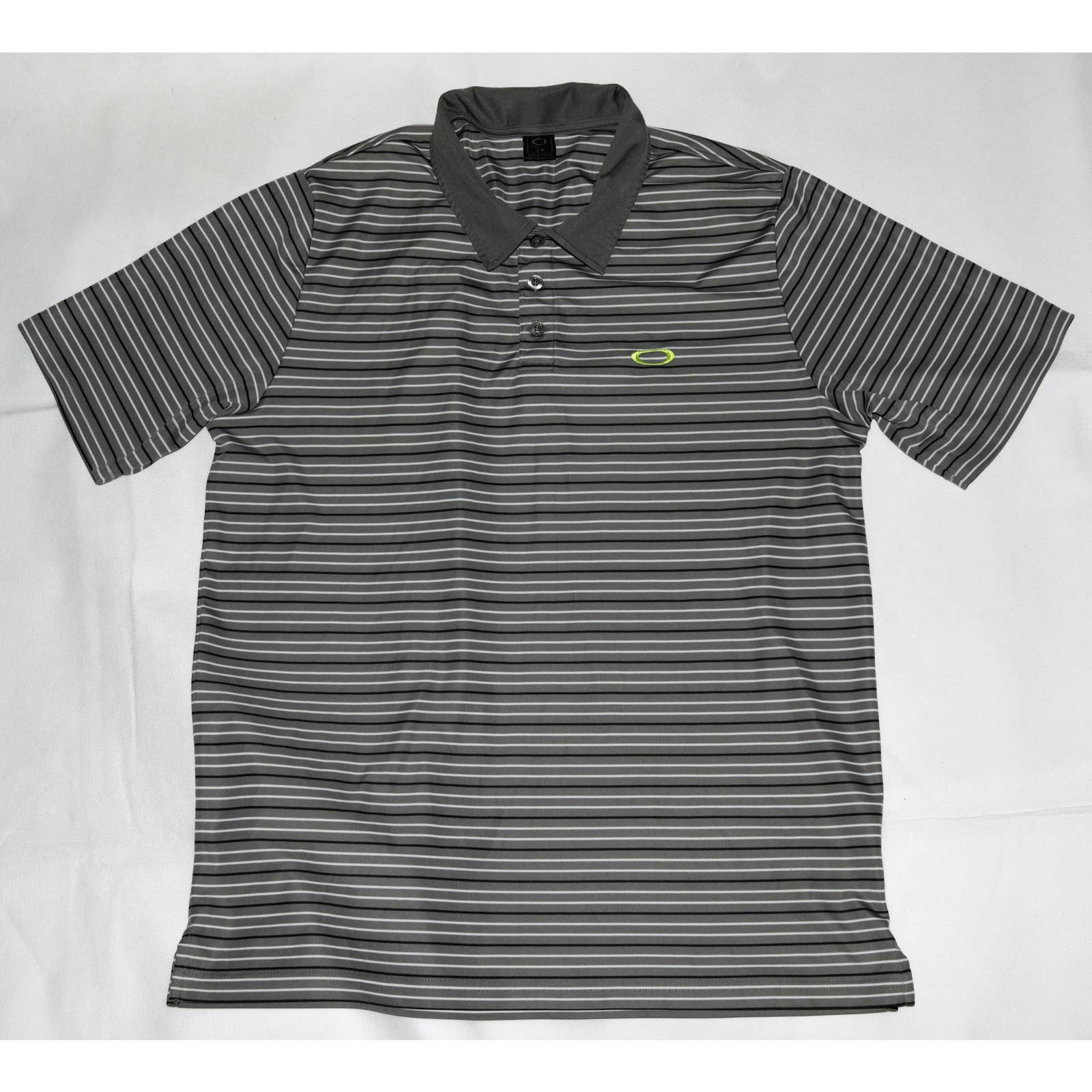 Oakley Men's Short Sleeve Golf Polo Striped Shirt Size Large