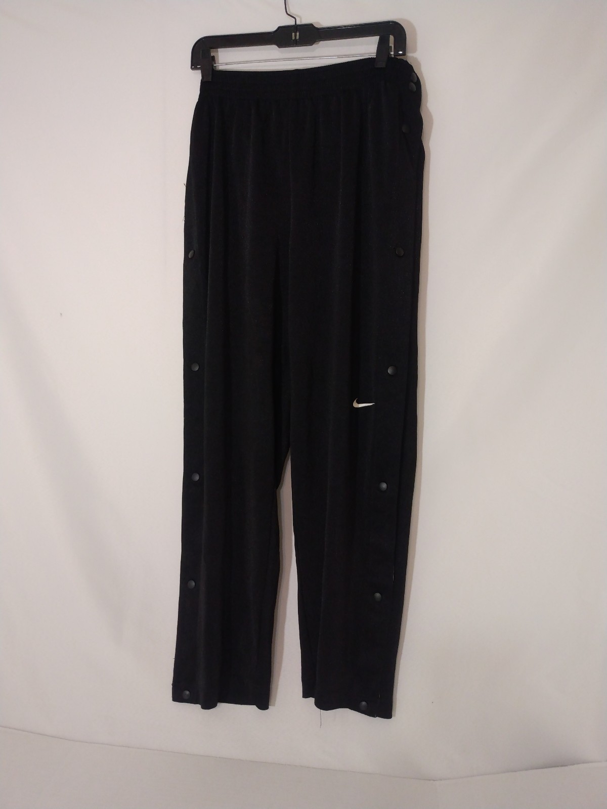 Mens Vintage Nike Black Satin Embroidered Breakaway Basketball Pants Sz XL