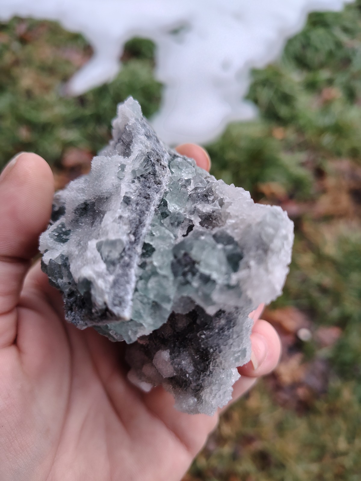 Sugar druzy fluorite specimen