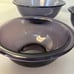 Set of 3 Purple Violet Amethyst Glass Mixing Bowls (322 323 325) READ DESCRIPT.