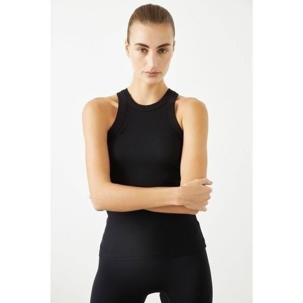 Bandier Wesley Rivington ribbed black tank Small