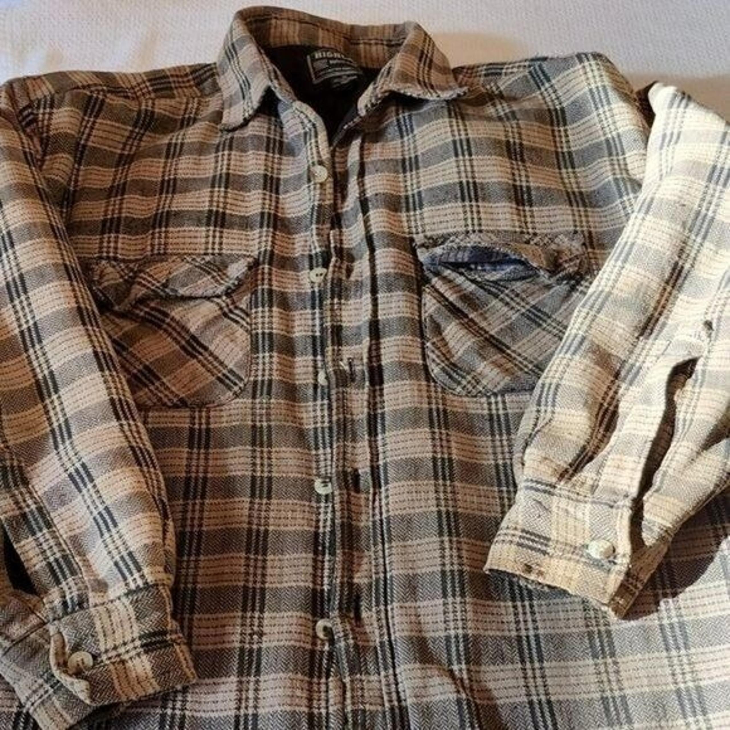 Highland Outfitters Vintage Quilted Long Slv Pocketed Button Down Sz XL Shacket
