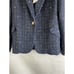 New L'AGENCE Womens 12 Marie Blue Tweed Metallic Blazer Jacket