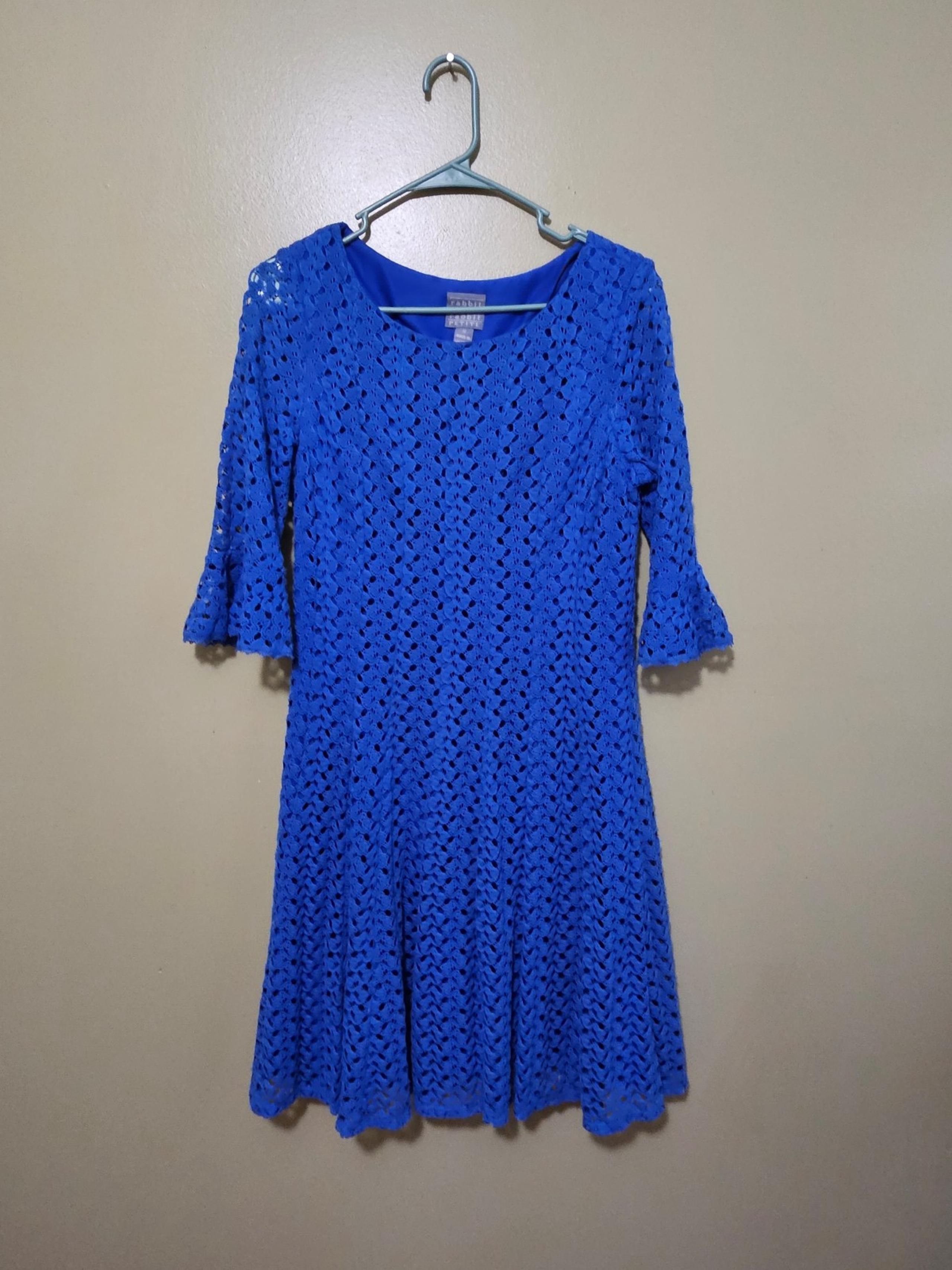 Rabbit Rabbit Rabbit Blue Short Sleeve Dress Size 12