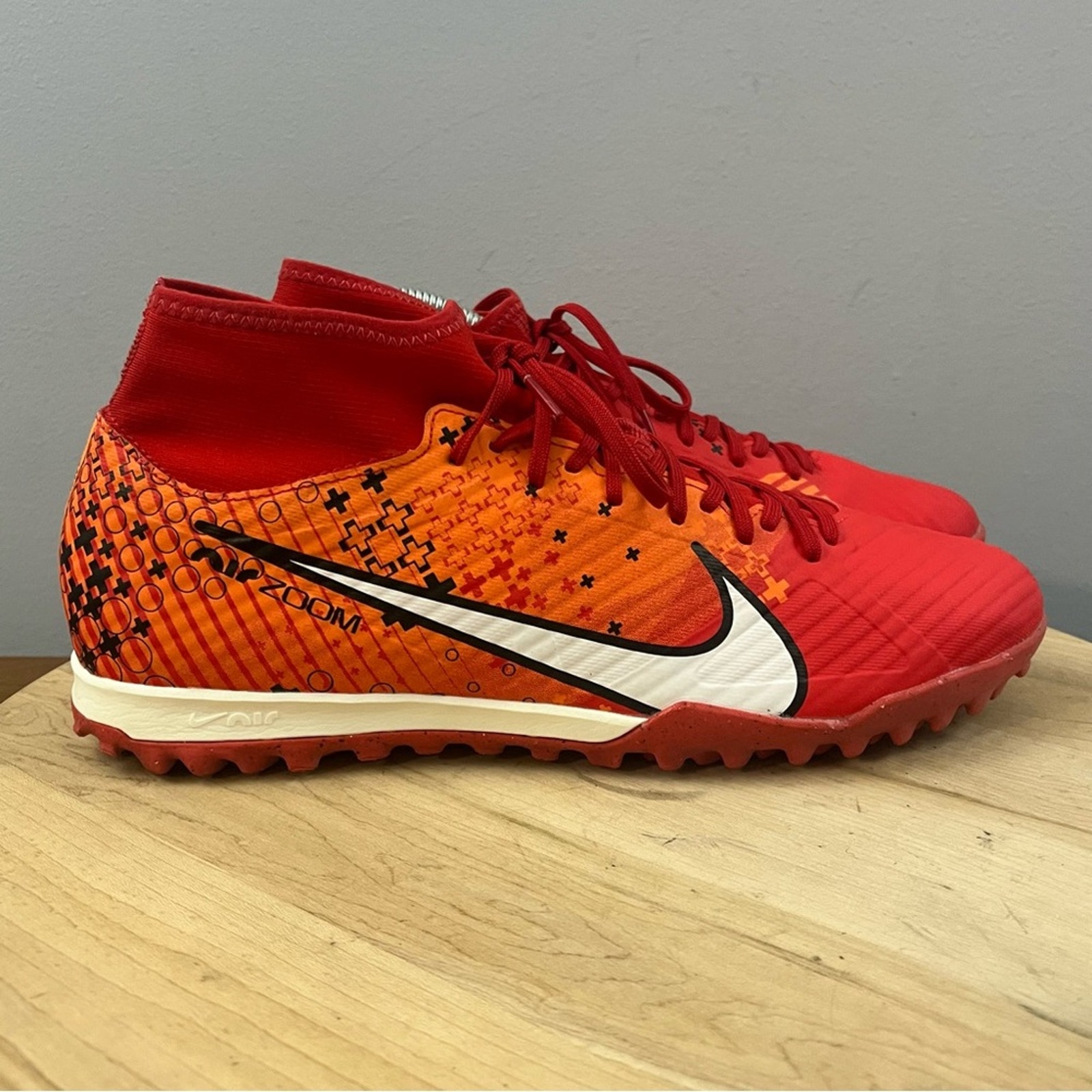 Nike Zoom Superfly 9 Academy MDS TF Men’s Sz 9 Orange Red Turf Soccer FD1166-600