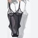 Le Mystere Black Modern Mesh Bodysuit Size 32B