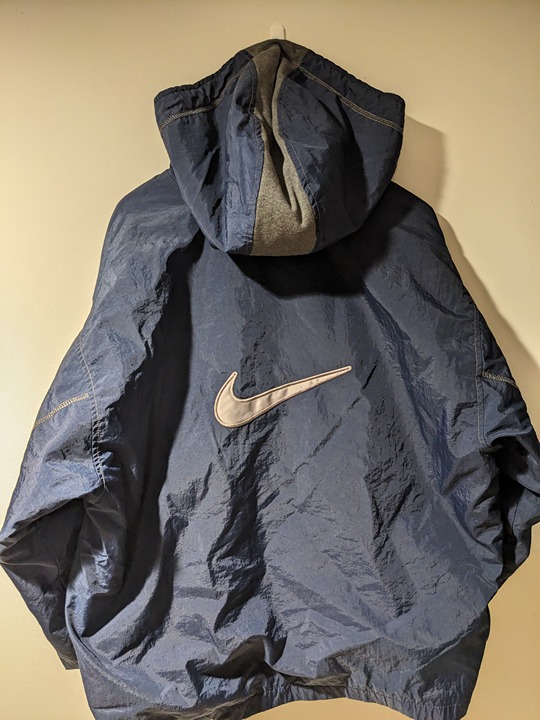 Vintage 90s Nike Big Swoosh Blue X-Large Jacket