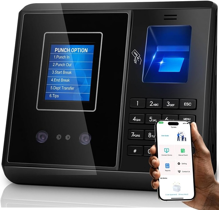 Time Clock, App-Based, Face, Card &Fingerprint Attendance Machine for Employees