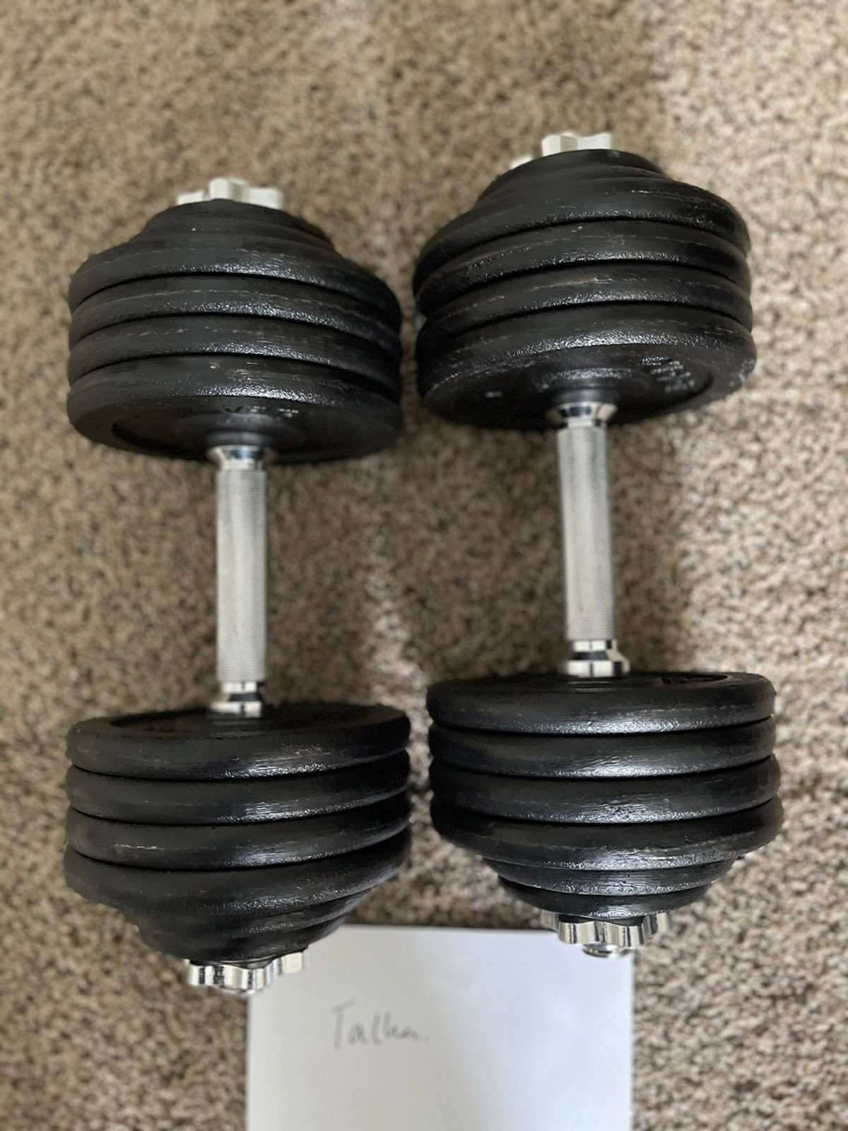 dumbbell set 55lbx2
