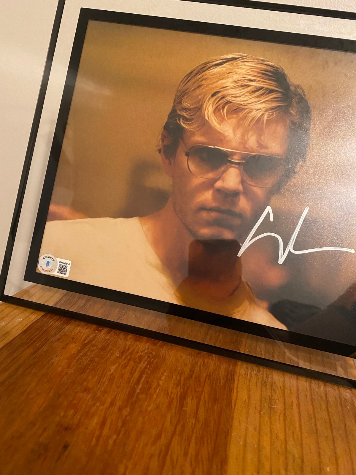 signed evan Peters framed play as jeffrey dahmer Beckett authentic