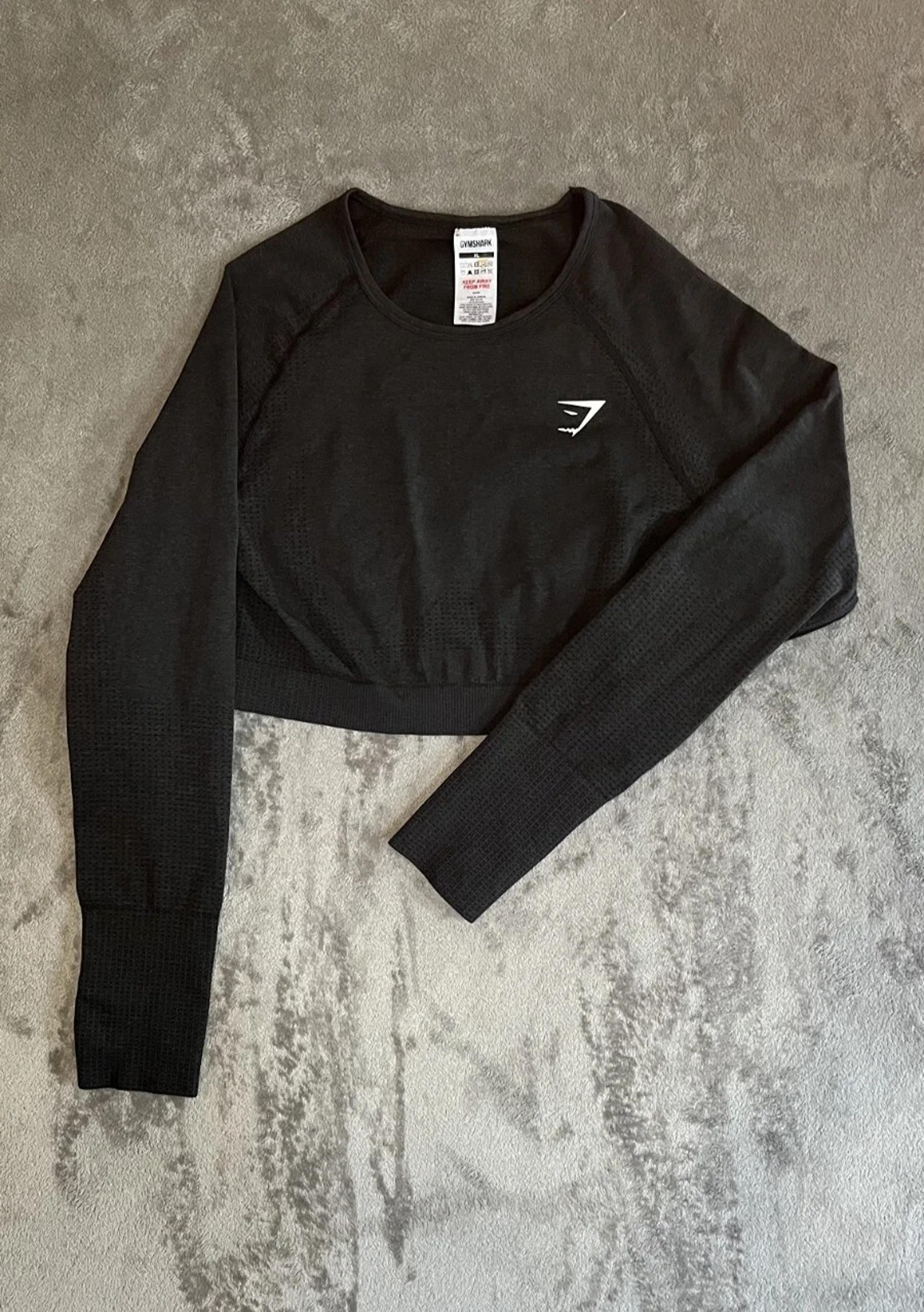 Gymshark Vital Seamless 2.0 Crop Top Womens XLarge Black Marl Compression Fit