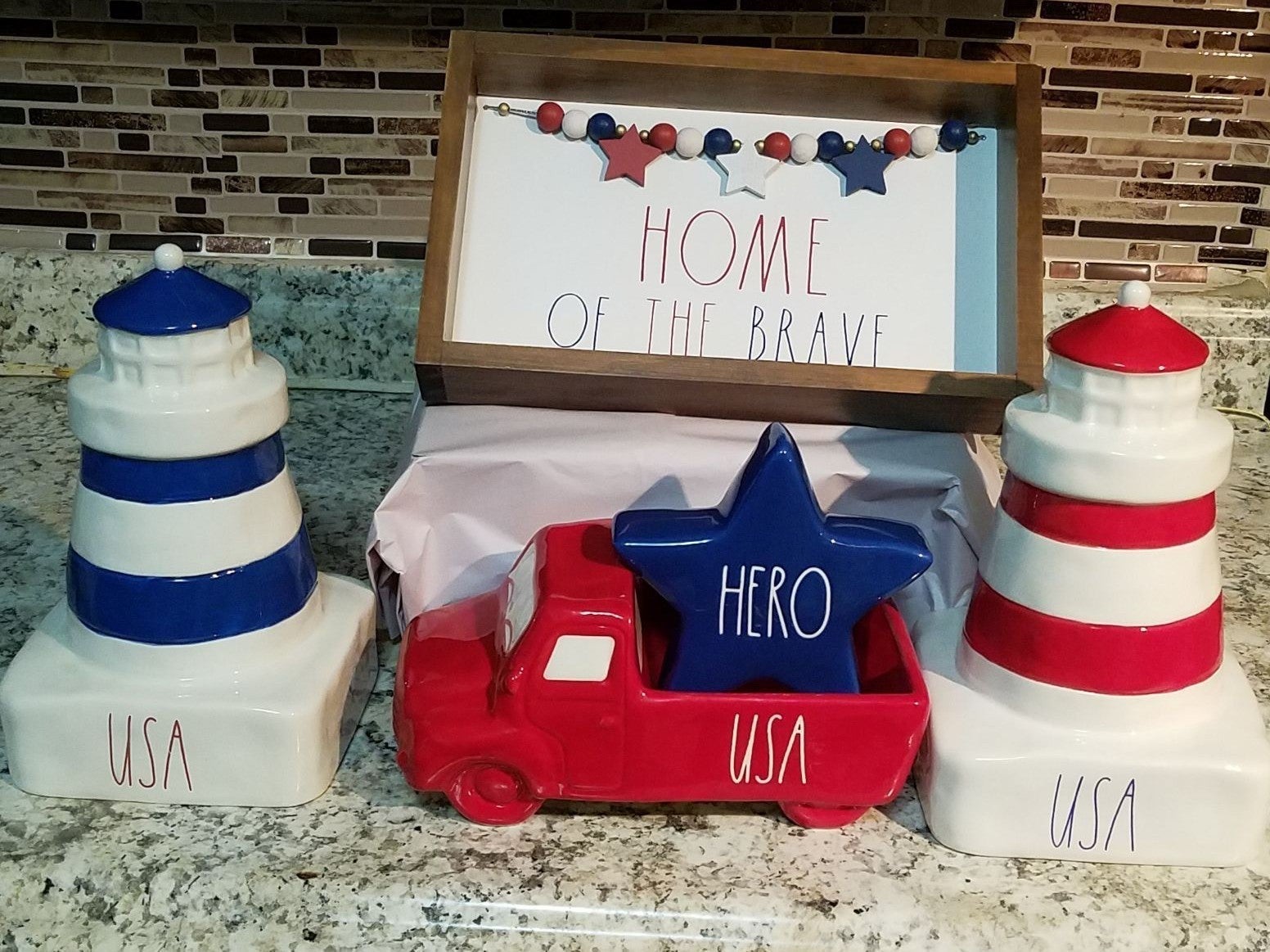 Rae Dunn Patriotic bundle. USA, AMERICA. JULY 4TH. HOME DECOR