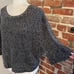 Free People Black Marled Knit 3/4 Wide Sleeve Drop Shoulder Sweater XS