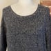 Free People Black Marled Knit 3/4 Wide Sleeve Drop Shoulder Sweater XS