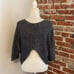 Free People Black Marled Knit 3/4 Wide Sleeve Drop Shoulder Sweater XS