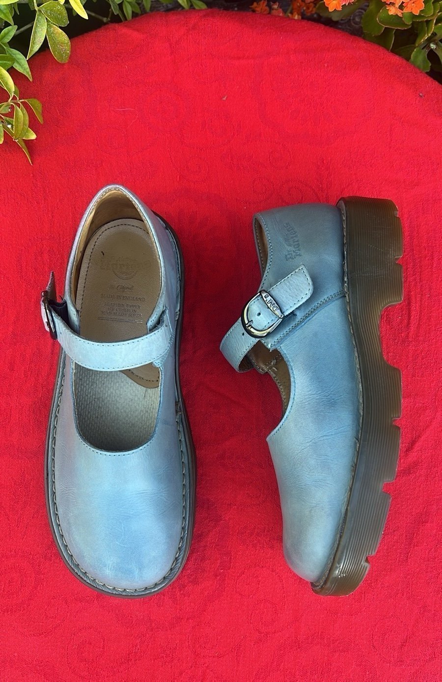 Blue Gray Vintage Dr. Martens MIE Chunky Mary Jane UK 7 EC❣️