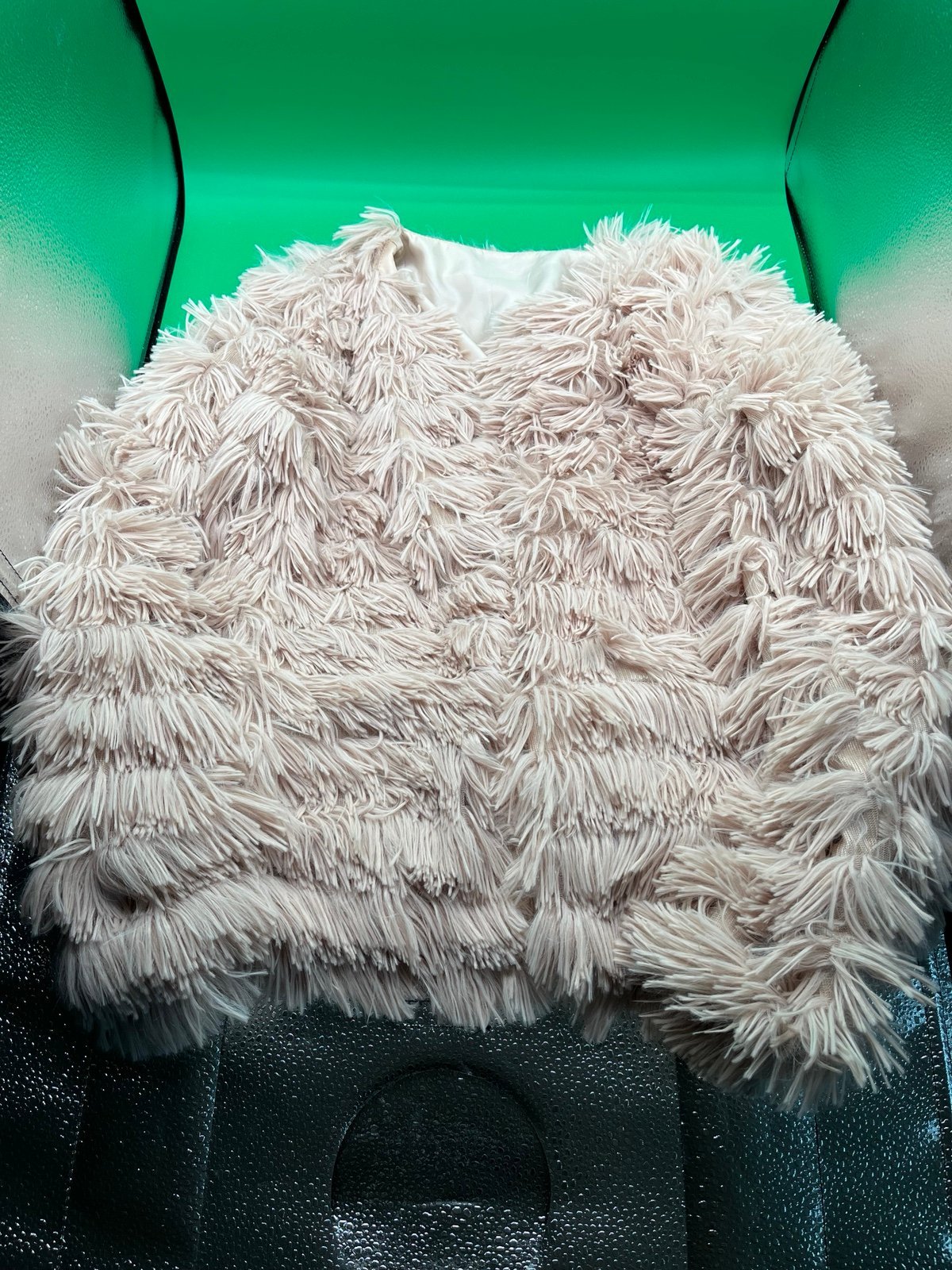 Jacket- fluffy, furry, shaggy, layered fringe size M