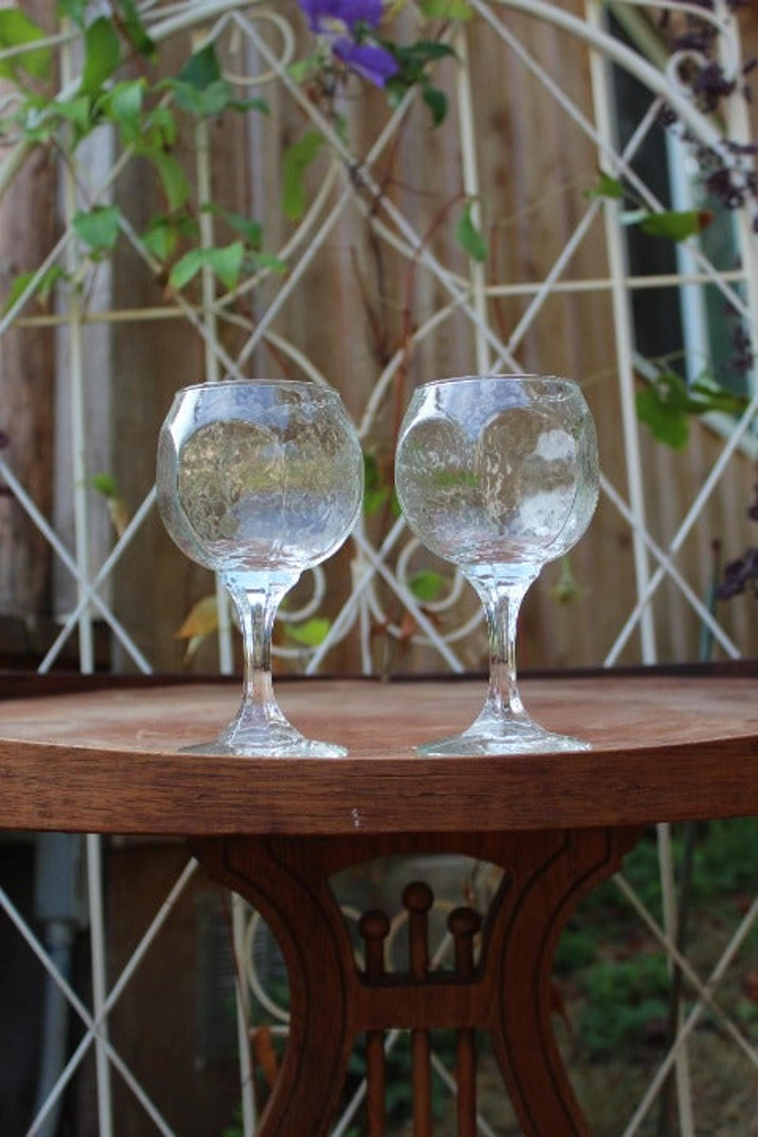 Libbey Chivalry Clear Glass Whiskey Sour Wine Goblets Glasses Pair of 2 Vintage