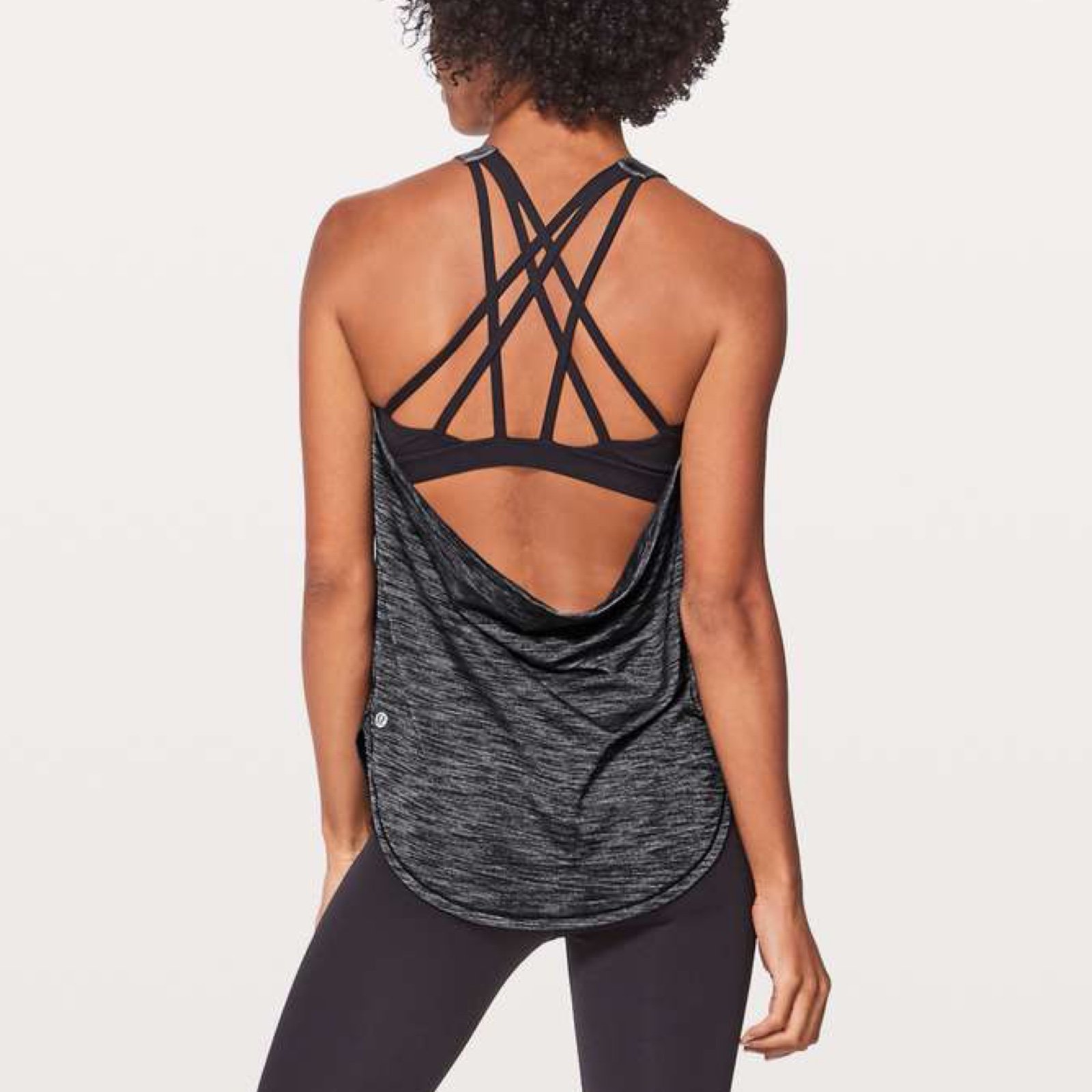 Lululemon Free To Be Serene Tank Sz 4 In Heathered Back