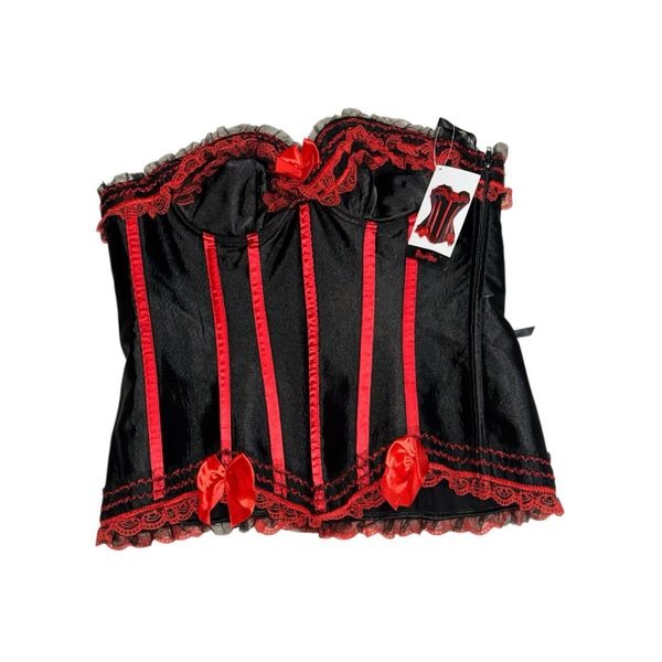 NEW WITH TAGS BONITAZ Satin silhouette corset with support boning lace trim and