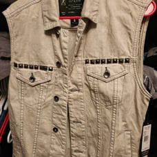 Ecko Cut And Sew Denim VestAcid Wash Studs Size Small Brand New With Tags