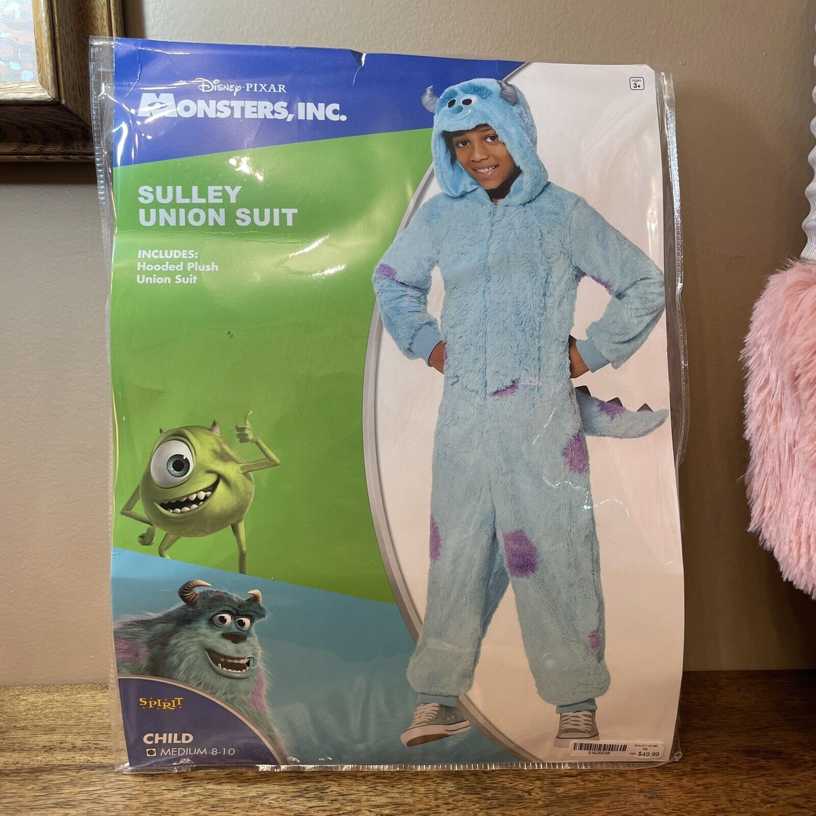 Spirit Halloween Monsters, Inc. Sulley Union Suit Child Sz Med (8-10)