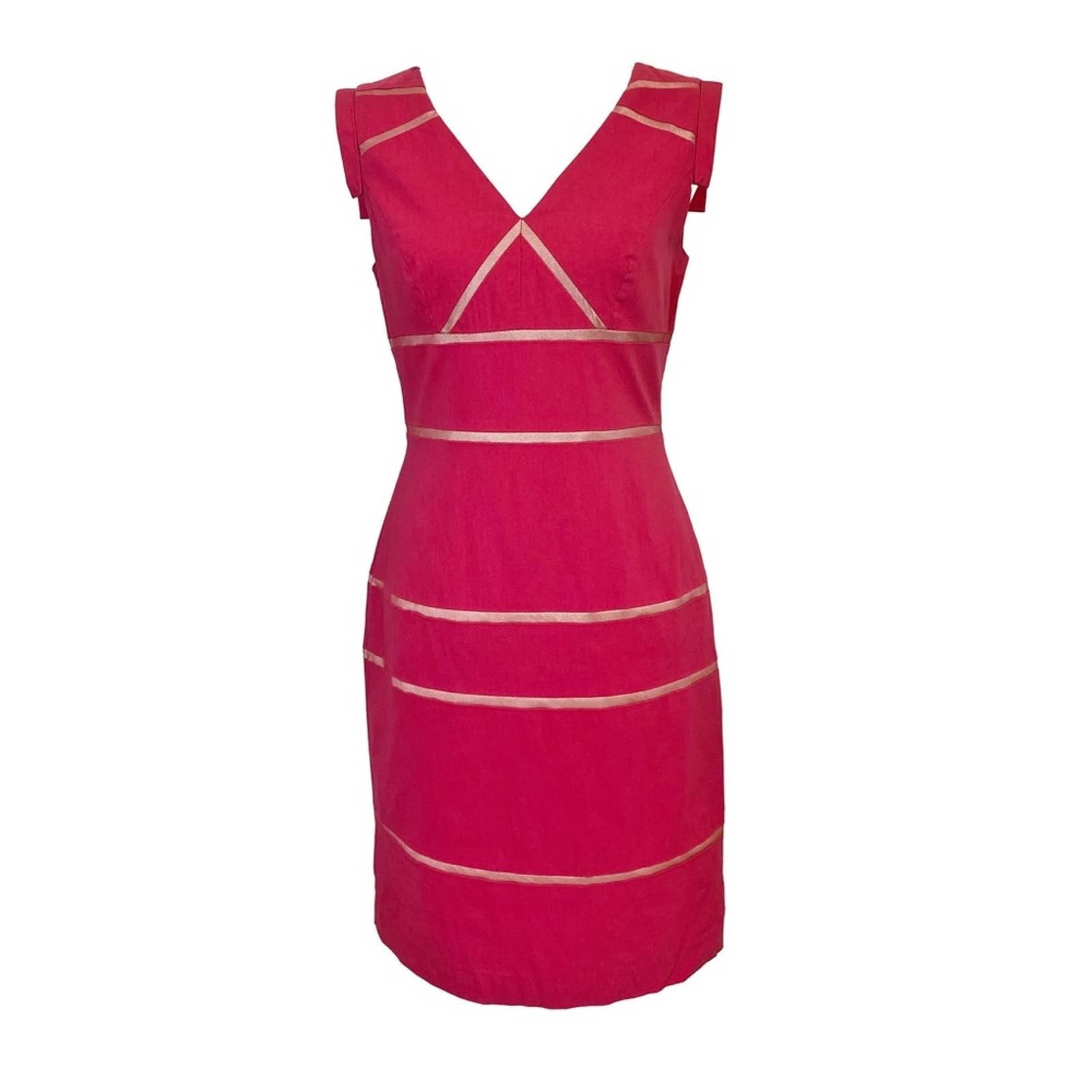 BLACK Saks Fifth Ave Pink & Tan Striped Dress