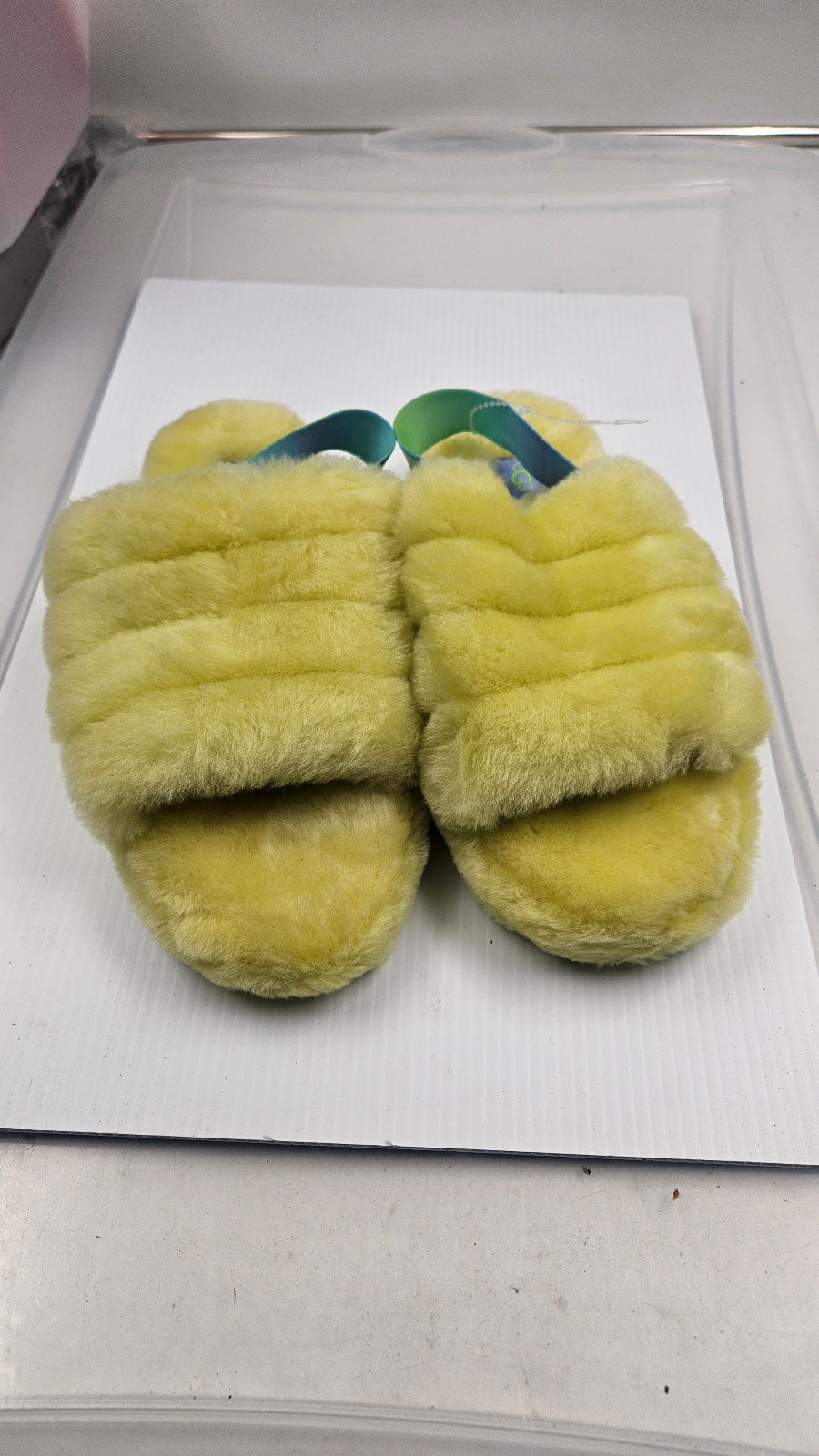 UGGUGG Fluff Yeah Slide Pollen Gradient Yellow Slippers Sandals 1120030K Size 6