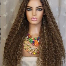 Balayage brown highlight h.d lace wig