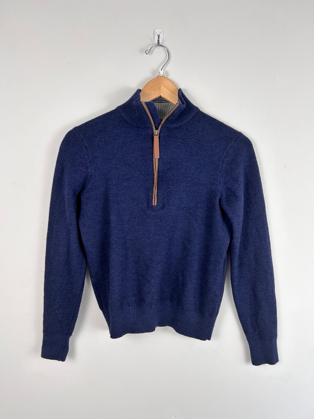 Vineyard Vines Mens Navy Blue Cashmere Blend Quarter Zip
