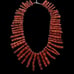 Vintage red/orange hand knotted graduated coral necklace with sterling silver