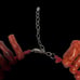 Vintage red/orange hand knotted graduated coral necklace with sterling silver