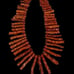 Vintage red/orange hand knotted graduated coral necklace with sterling silver