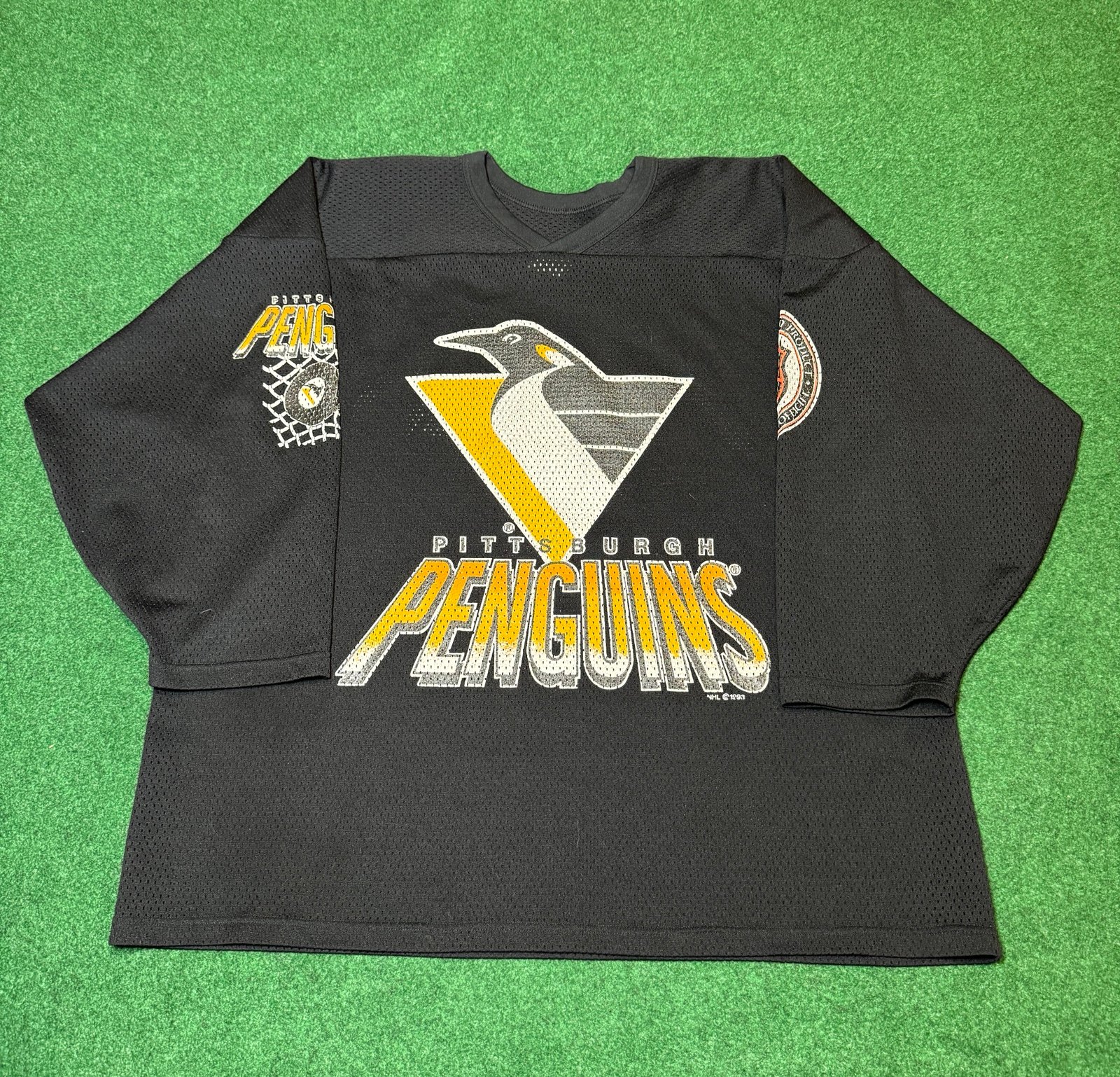 Vintage 90s RARE Pittsburgh Penguins CCM XL Retro Hockey Jersey