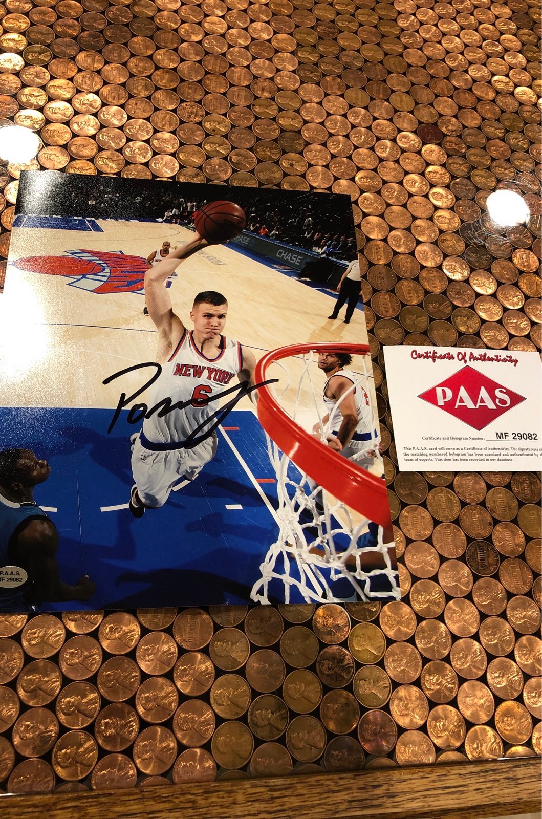 Kristaps Porzingis signed photo Kristaps Porzingis signed photo