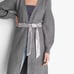 XXS Pink Mauve EXPRESS Silver sequin belted heavy duster cardigan sweater
