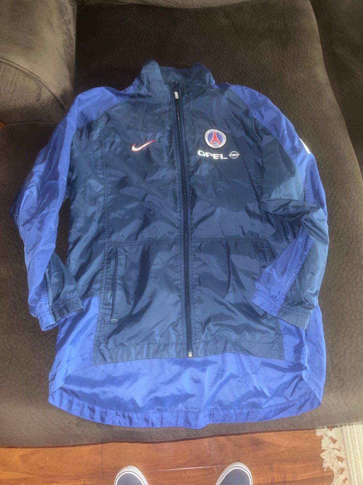 VTG Nike Swoosh PSG Paris Saint Germain 90s OPEL Soccer Windbreaker Jacket M