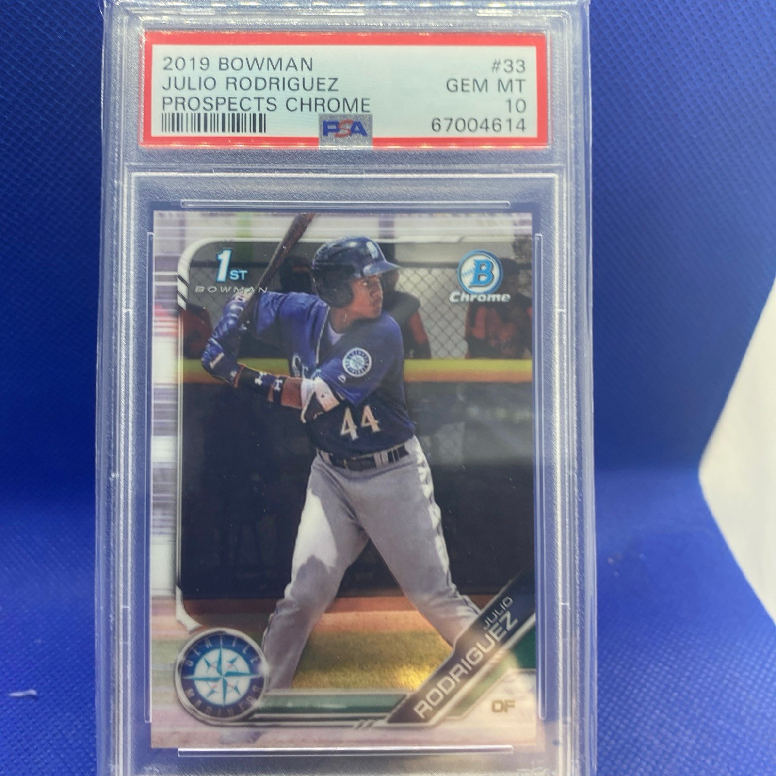 Bowman 2019 Bowman Chrome Julio Rodriguez Seattle Mariners RC Rookie PSA 10 GEM