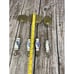 VTG Brass 4 Kitchen Utensils 12” W/ Delft Handles French Country Farmhouse Decor
