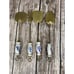 VTG Brass 4 Kitchen Utensils 12” W/ Delft Handles French Country Farmhouse Decor