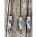 VTG Brass 4 Kitchen Utensils 12” W/ Delft Handles French Country Farmhouse Decor