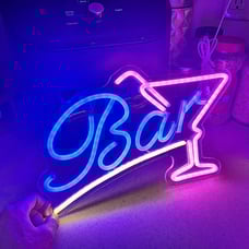 Acrylic LED Bar Sign with Hanging Chain, USB Powered, 14.96x9.06inches