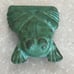 Vintage brass frog toad belt buckle green patina rare