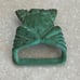 Vintage brass frog toad belt buckle green patina rare