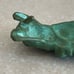 Vintage brass frog toad belt buckle green patina rare
